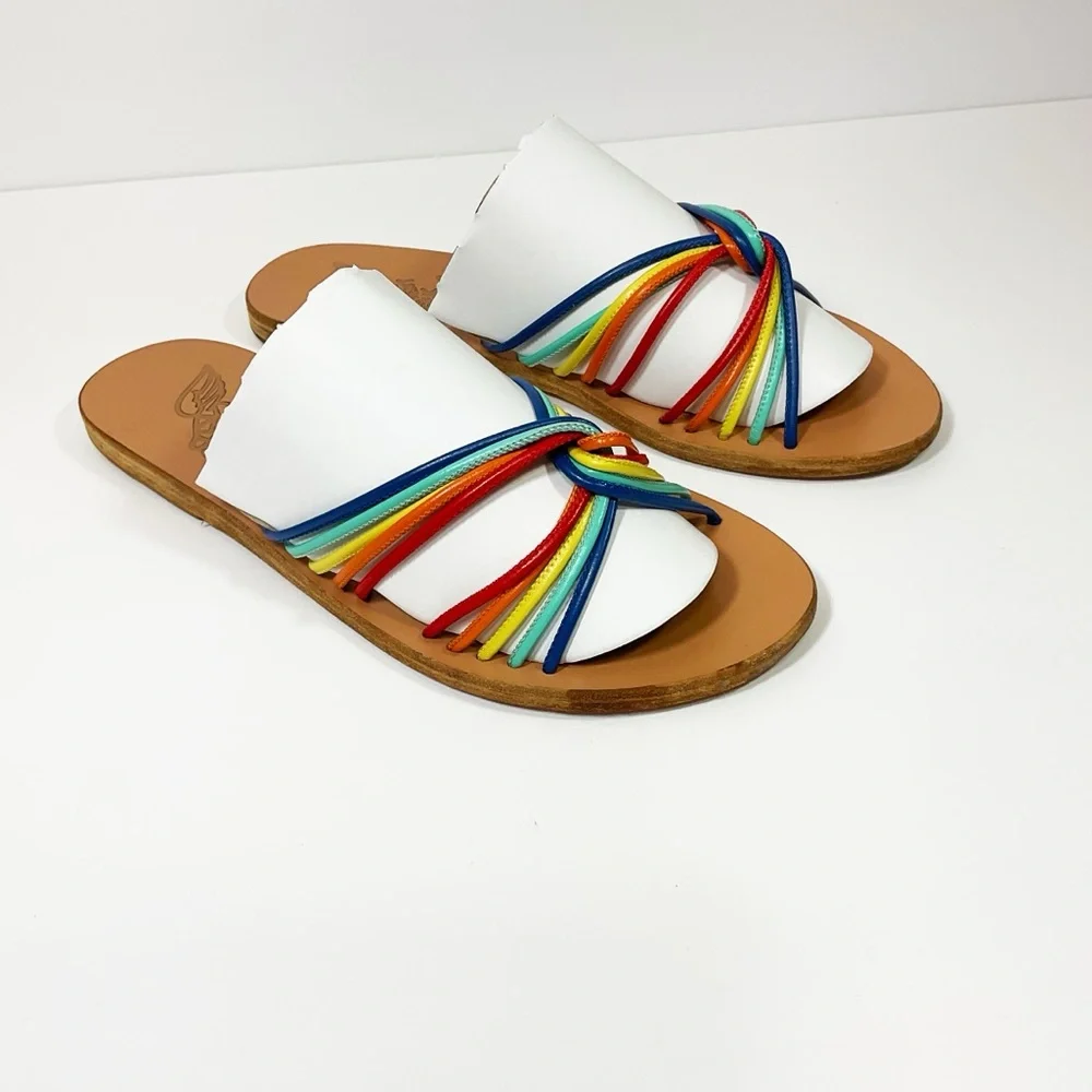 Ancient Greek Sandals Xanthi Strappy Rainbow Slides Sandals - Picture 4 of 8